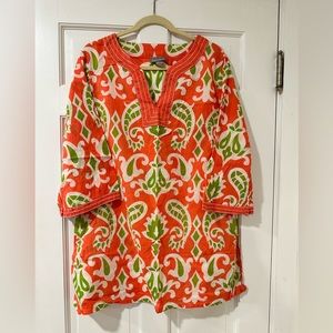 NWOT Peppermint Bay Coral and Green Swim Coverup XL